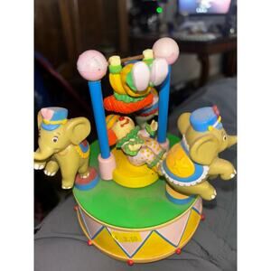 Vintage Enesco "Baby Elephant Walk" Circus Theme Animated Music Box Diorama 